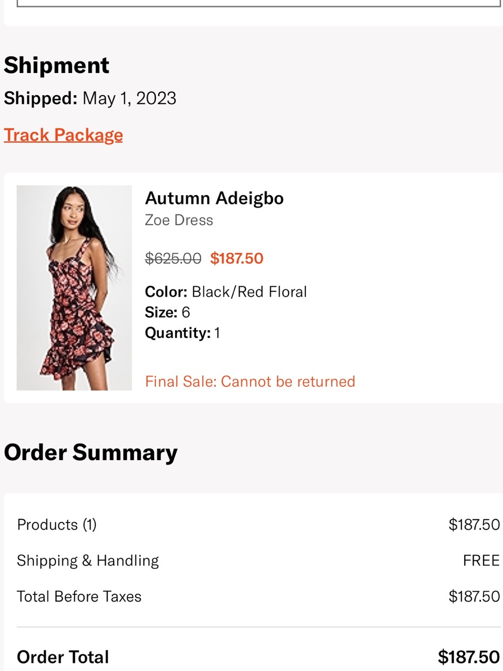 Autumn Adeigbo Black and Red Floral Ruffle Mini Dress - Zeo